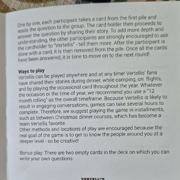 Vertellis Conversation Card Game - Picture 4 of 7